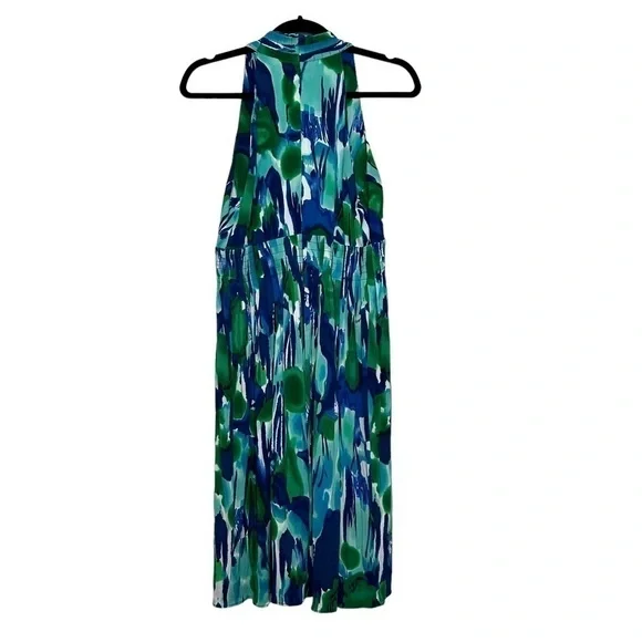 Calvin Klein Multi Colored Watercolor Look Halter Fit and Flare Dress NWT Sz. 10 - Picture 6 of 16